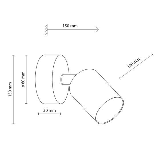 Applique verde menta da parete soffitto cilindro orientabile Applique verde menta da parete soffitto cilindro orientabile
