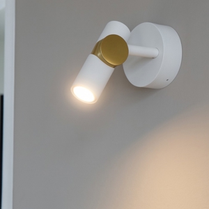 Visualizza i dettagli per Applique da parete orientabile linea light goose bianco e oro Applique da parete orientabile linea light goose bianco e oro
