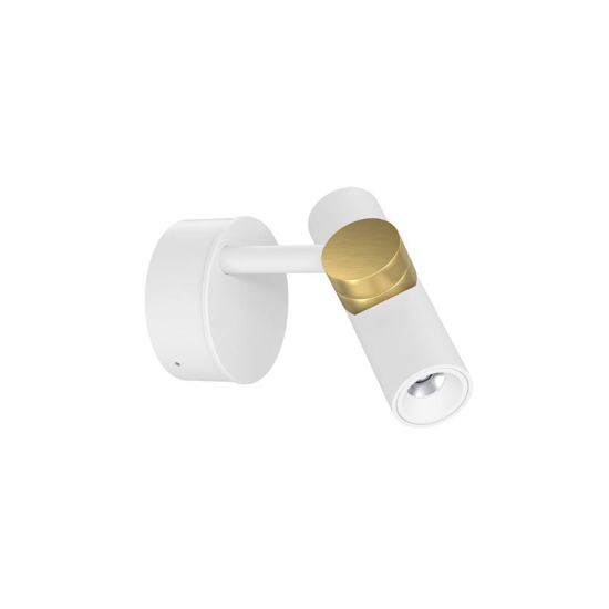 Applique da parete orientabile linea light goose bianco e oro