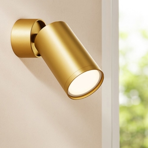 Maytoni focus applique da parete con spot orientabile oro satinato