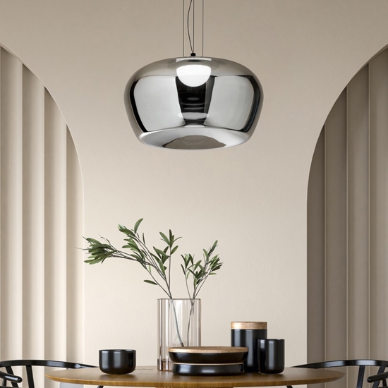 Lampadario perenz kave fume specchiato per sala da pranzo led 3000k Lampadario perenz kave fume specchiato per sala da pranzo led 3000k