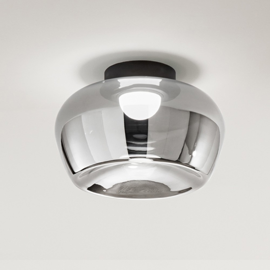 Plafoniera in vetro specchiato fume led 3000k dimmerabile perenz kave Plafoniera in vetro specchiato fume led 3000k dimmerabile perenz kave
