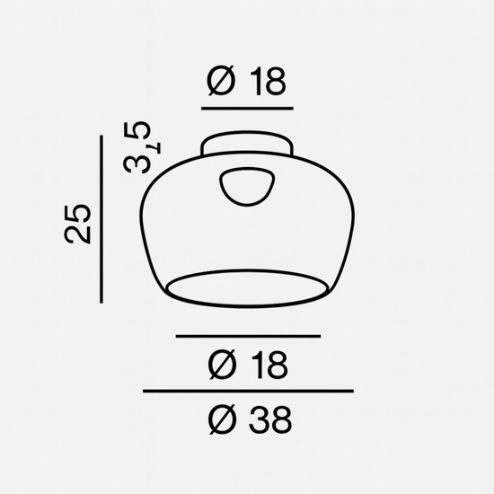 Plafoniera in vetro specchiato fume led 3000k dimmerabile perenz kave Plafoniera in vetro specchiato fume led 3000k dimmerabile perenz kave