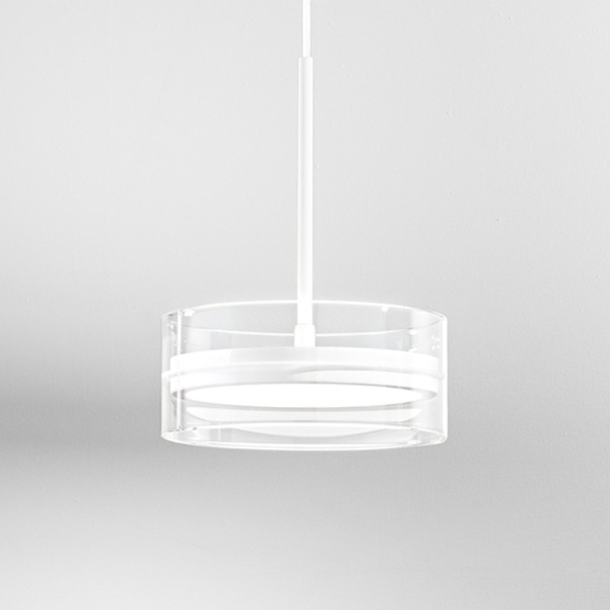 Lampada a sospensione bianca arere perenz led 3000k vetro trasparente Lampada a sospensione bianca arere perenz led 3000k vetro trasparente