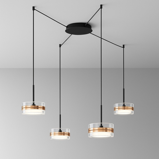 Lampadario 4 pendenti oro rosa per tavolo soggiorno perenz aere Lampadario 4 pendenti oro rosa per tavolo soggiorno perenz aere