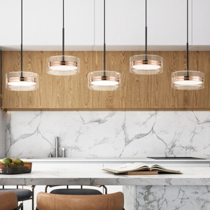 Visualizza i dettagli per Lampadario aere perenz 5 pendenti oro rosa per sala da pranzo moderna Lampadario aere perenz 5 pendenti oro rosa per sala da pranzo moderna
