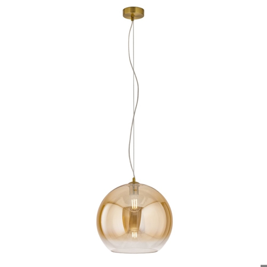 Lampadario boccia di vetro 45cm ambra trasparente perenz planet Lampadario boccia di vetro 45cm ambra trasparente perenz planet