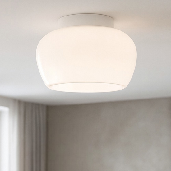 Perenz kabe plafoniera bianca di vetro moerna led 3000k dimmerabile