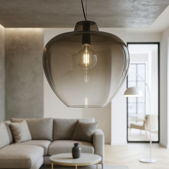 Lampadario boccia di vetro 50cm marrone sfumato big bowl perenz Lampadario boccia di vetro 50cm marrone sfumato big bowl perenz