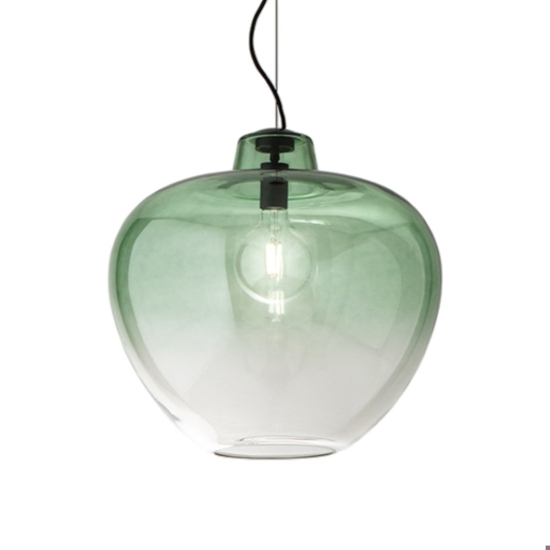 Lampadario boccia di vetro verde 50cm big bowl perenz Lampadario boccia di vetro verde 50cm big bowl perenz