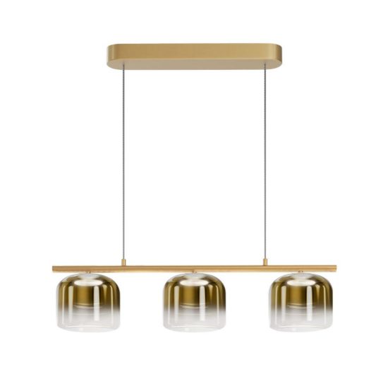 Maytoni spirito lampadario per tavolo da pranzo oro led 3000k  3 luci vetro fp