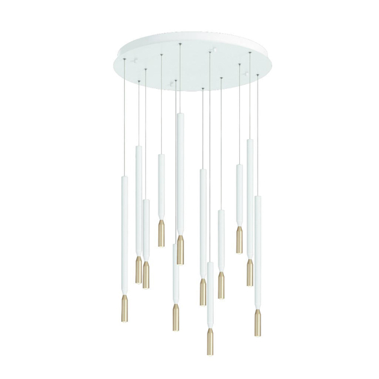 Ondaluce so tubic 12 lampadario moderno a cascata 12 cilindri led 3000k bianco e oro Ondaluce so tubic 12 lampadario moderno a cascata 12 cilindri led 3000k bianco e oro