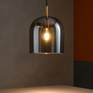 Visualizza i dettagli per Lampada a sospensione di vetro fume specchiato per isola coro perenz Lampada a sospensione di vetro fume specchiato per isola coro perenz