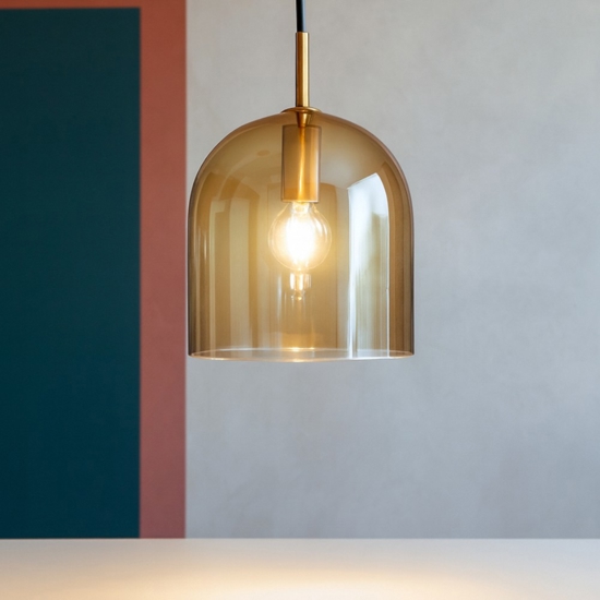 Lampada a sospensione coro perenz in vetro ambra per isola penisola Lampada a sospensione coro perenz in vetro ambra per isola penisola