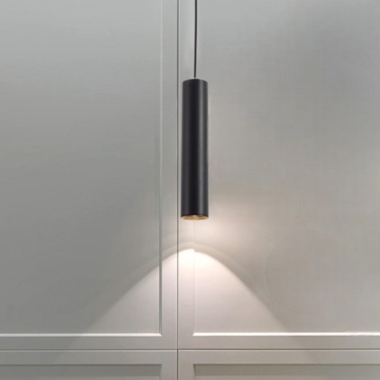 Lampada a sospensione cilindro nero 