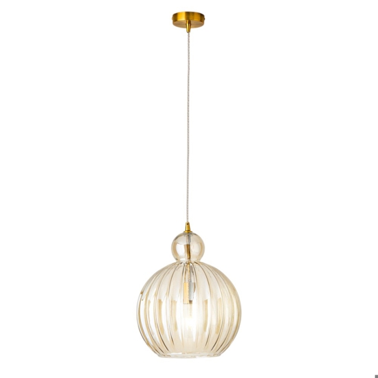 Perenz lia lampada a sospensione boccia 25cm in vetro cognac specchiato