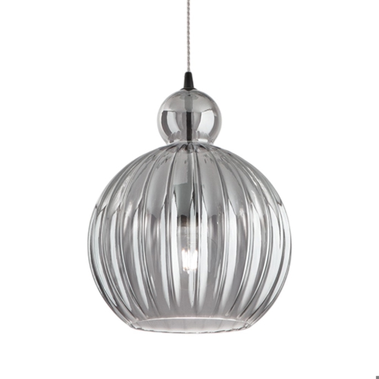 Lampada a sospensione 25cm sfera di vetro fume specchiato perenz lia Lampada a sospensione 25cm sfera di vetro fume specchiato perenz lia