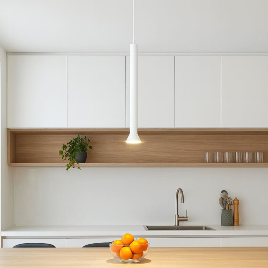 Lampada a sospensione ondaluce so lila gr bianca per isola cucina Lampada a sospensione ondaluce so lila gr bianca per isola cucina