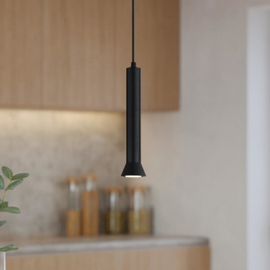 Lampada a sospensione nera gu10 ondaluce so lila pc Lampada a sospensione nera gu10 ondaluce so lila pc