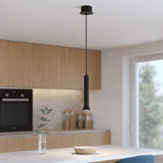 Lampada a sospensione nera gu10 ondaluce so lila pc Lampada a sospensione nera gu10 ondaluce so lila pc