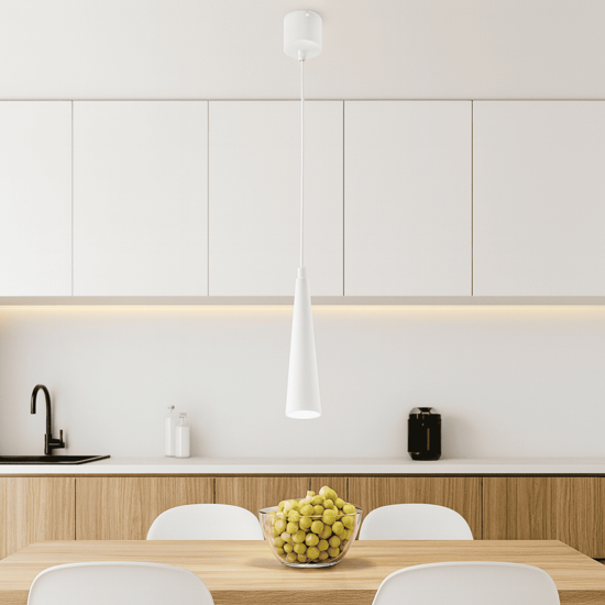 Ondaluce so noa lampada a sospensione 25cm conica in metallo bianco Ondaluce so noa lampada a sospensione 25cm conica in metallo bianco