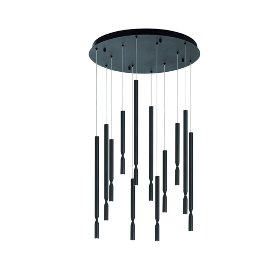 Lampadario moderno so tubic 12 luci nero ondaluce led 3000k dimmerabile salotto Lampadario moderno so tubic 12 luci nero ondaluce led 3000k dimmerabile salotto