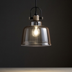 Visualizza i dettagli per Lampada a sospensione vetro fume vintege perenz illuminazione Lampada a sospensione vetro fume vintege perenz illuminazione