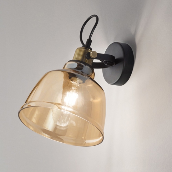 Applique orientabile con vetro ambra vintage perenz illuminazione Applique orientabile con vetro ambra vintage perenz illuminazione