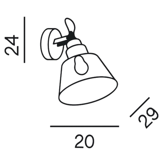 Applique orientabile con vetro ambra vintage perenz illuminazione Applique orientabile con vetro ambra vintage perenz illuminazione