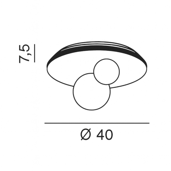 Plafoniera moderna ball perenz bianco oro led 38w 3000k Plafoniera moderna ball perenz bianco oro led 38w 3000k