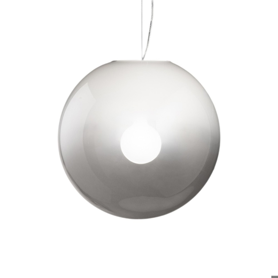 Lampadario sfera di vetro 40cm bianco sfumato  moon perenz