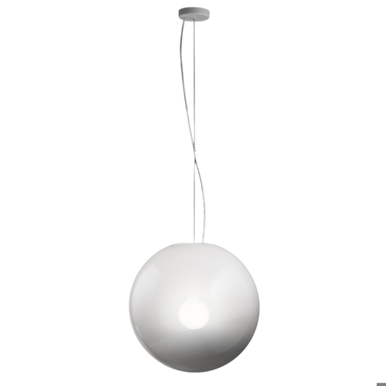 Lampadario sfera di vetro 40cm bianco sfumato  moon perenz