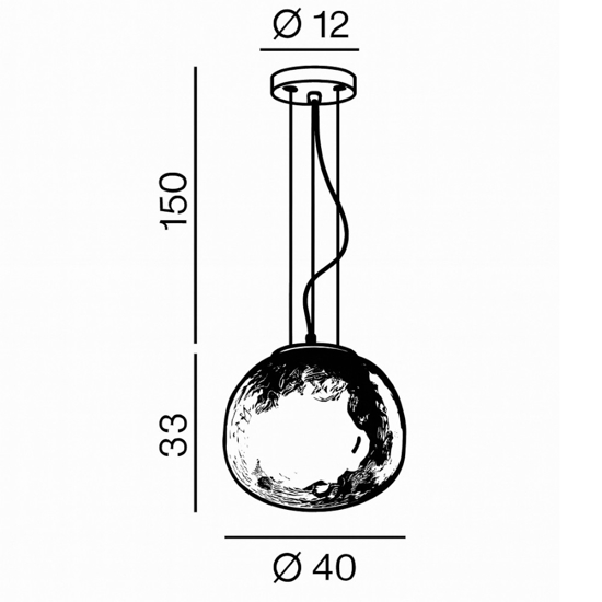 Lampadario sfera cm50 di vetro martellato trasparente perenz skin Lampadario sfera cm50 di vetro martellato trasparente perenz skin