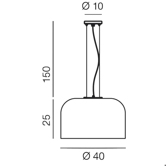 Lampadario cupola di vetro bianco 40cm per cucina moderna perenz