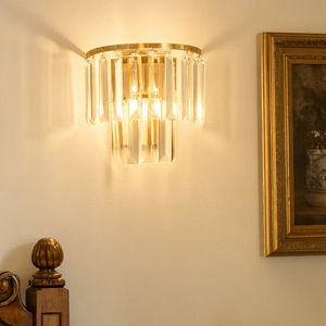 Visualizza i dettagli per Applique classica con pendenti ondaluce ap castle oro elegante Applique classica con pendenti ondaluce ap castle oro elegante