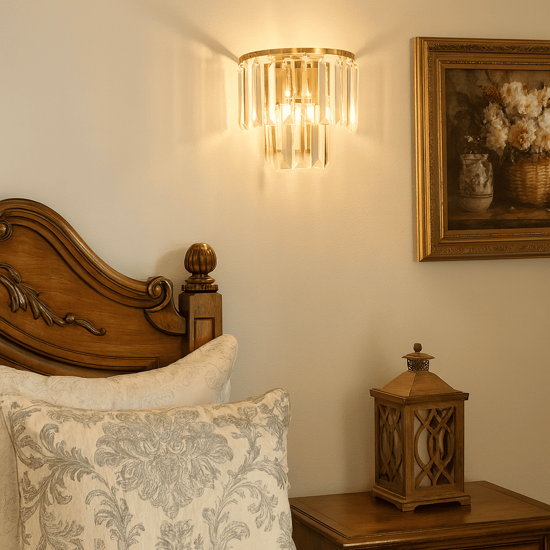 Applique classica con pendenti ondaluce ap castle oro elegante Applique classica con pendenti ondaluce ap castle oro elegante