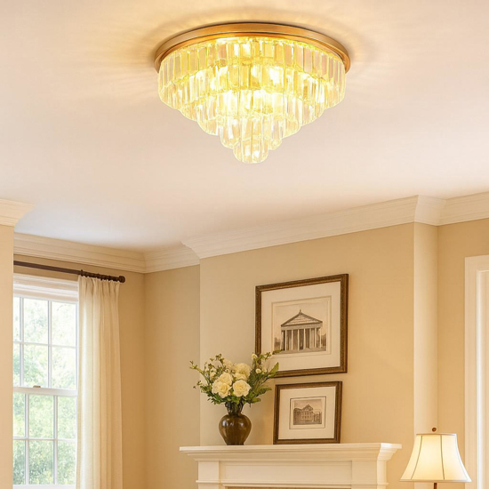 Plafoniera classica con cristalli ondaluce pl castle md oro Plafoniera classica con cristalli ondaluce pl castle md oro