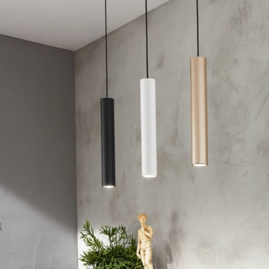 Ondaluce filo pc lampada a sospensione cilindrica 30cm oro sabbiato gu10 Ondaluce filo pc lampada a sospensione cilindrica 30cm oro sabbiato gu10