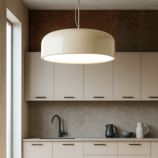 Lampadario velia panna perenz led 50w cct biemissione per cucina