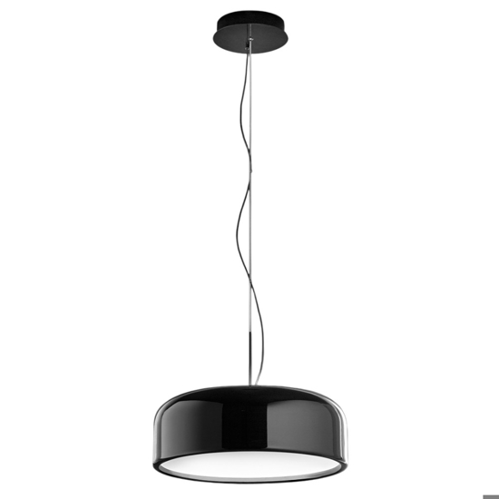 Lampadario nero lucido per cucina led 50w biemissione cct perenz velia
