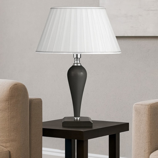 Lampada da tavolo nera ondaluce lt ravel contemporanea per salotto