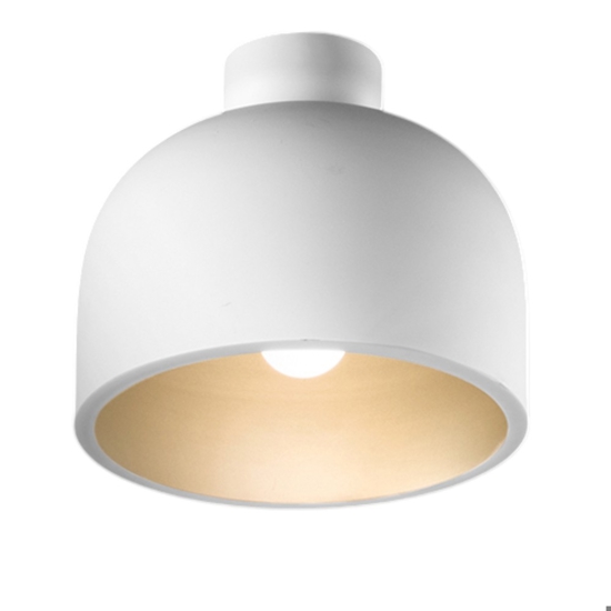 Plafoniera moderna tonda 22cm bianco oro yelmo perenz
