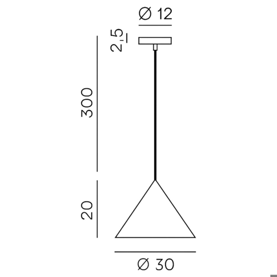 Lampadario cono bianco 30cm per cucina iconic perenz