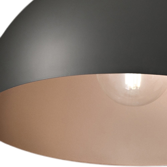 Lampadario cupola 80cm grigio marrone per cucina moderna steel perenz