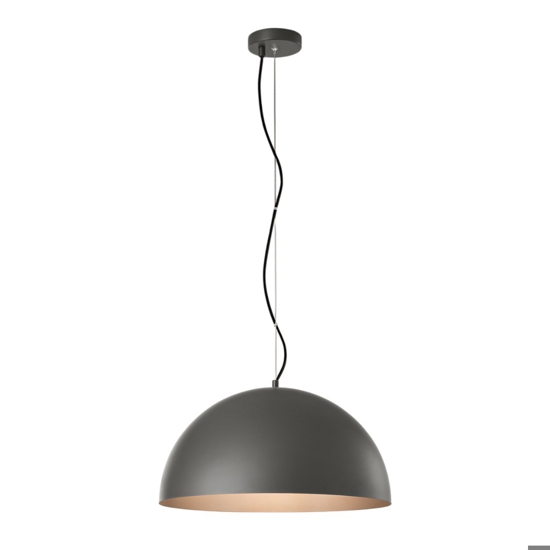 Lampadario cupola 80cm grigio marrone per cucina moderna steel perenz