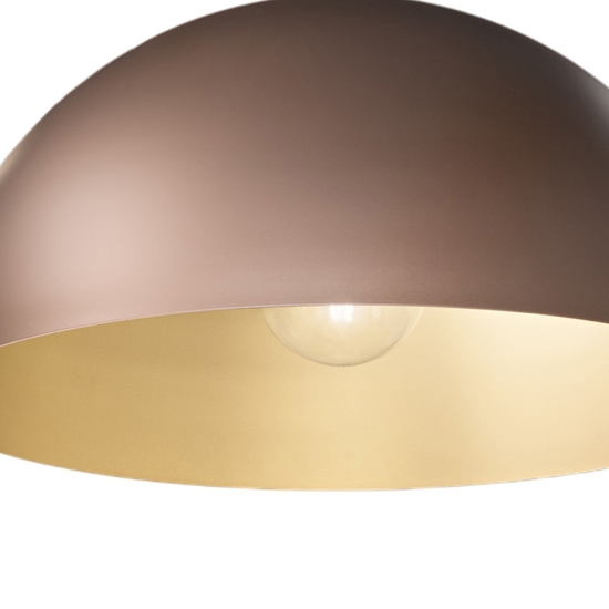 Lampadario cupola 80cm marrone oro per cucina steel perenz