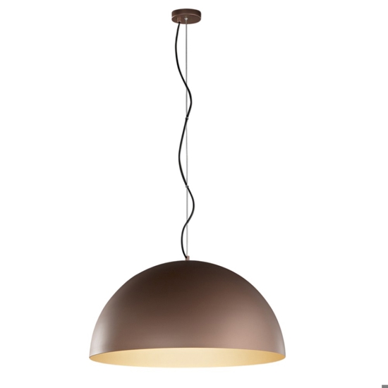 Lampadario cupola 80cm marrone oro per cucina steel perenz