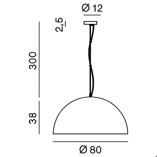 Lampadario cupola 80cm marrone oro per cucina steel perenz