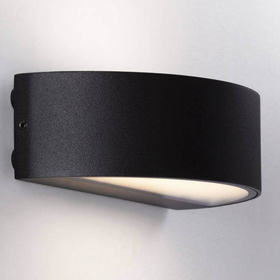 Applique esterno balcone antracite scuro design curvo led biemissione 9w 3000k