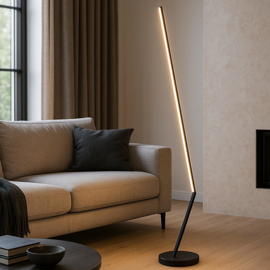 Lampada da terra piantana top light twig nera led 32w cct 3000k 4000k design moderna